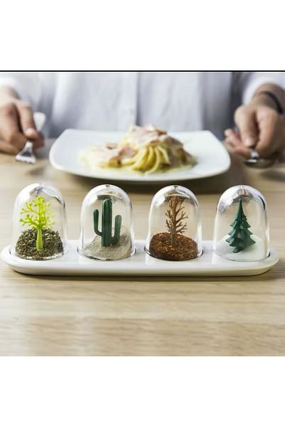Voground 4 Seasons Cute Transparent Pp Seasoning Jar Set