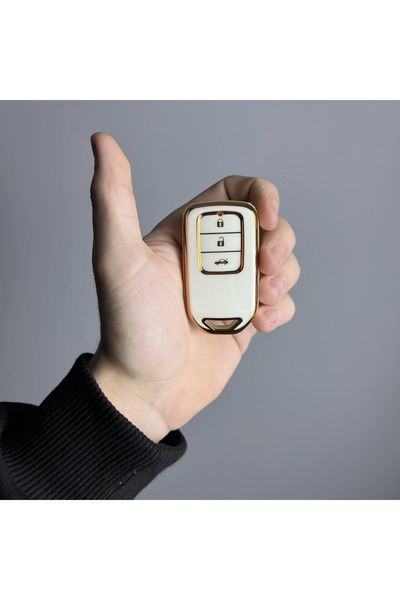 LUXE AKSESUAR Husă din silicon Honda Smart Nano cu 3 butoane, albă