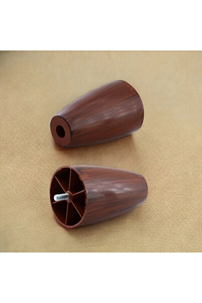 NUBLADO BRO Vidalı Oval Plastik 12 Cm (CEVİZ) Mobilya Dolap Kanepe Koltuk Baza Yükseltici Ayağı Ayakları.