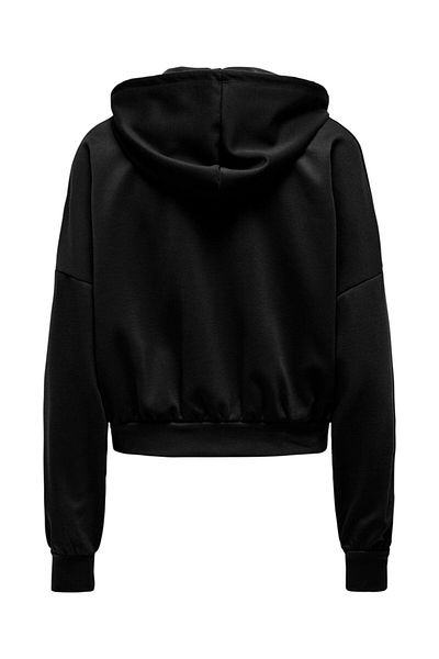 ONLY Life L/s Zip Hood Box Cc Swt Γυναικείο μαύρο φούτερ - 15339813