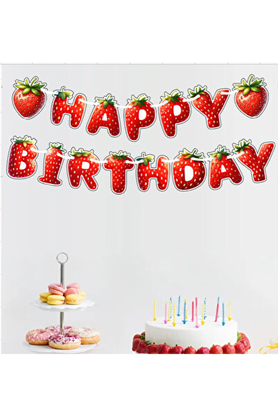 Hiras Dizayn 15 τεμάχια με θέμα τη φράουλα, πανό για την ευχετήρια δήλωση για...