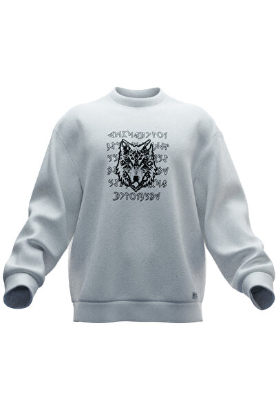TURAN TACTICS Φούτερ Unisex με άνετη εφαρμογή με σχέδιο Wolf Head Tuğ v2