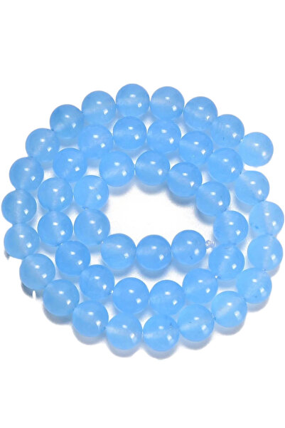 SESİKA HOBİ Orijinal Doğal Taş A Kalite Akuamarin Küre Kesim 8 Mm 1 Dizi Orta...