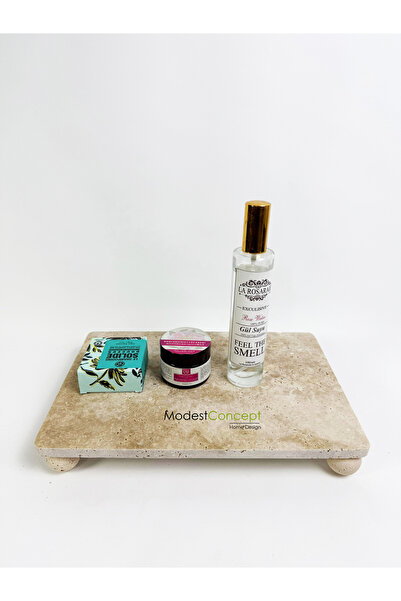 Modestmar Travertine Ball Footed Presentation 20X30Cm