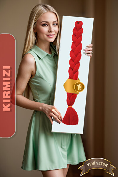 KONAK PERUK Червена синтетична коса за африкански плитки, раста и бокс плитки