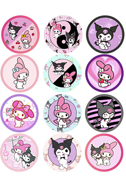 Sticksy My Melodi Kuromi Sticker Set , Kuromi Sticker Ajanda Defter Suluk Çan...