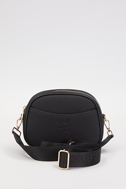 Levidor حقيبة كتف عصرية باللون الأسود مع جيب أمامي