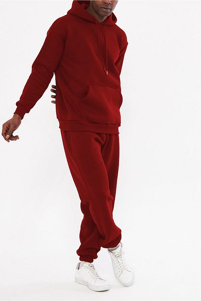 ruNadeS Men's Relaxed Fit Kangaroo Pocket Sweatpants Set - Home Wear