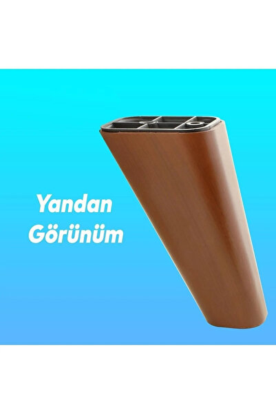 NUBLADO Lüks Mobilya Kanepe Tv Ünitesi Koltuk Ayağı 14 Cm Kahverengi Ahşap Desenli Baza Ayakları.