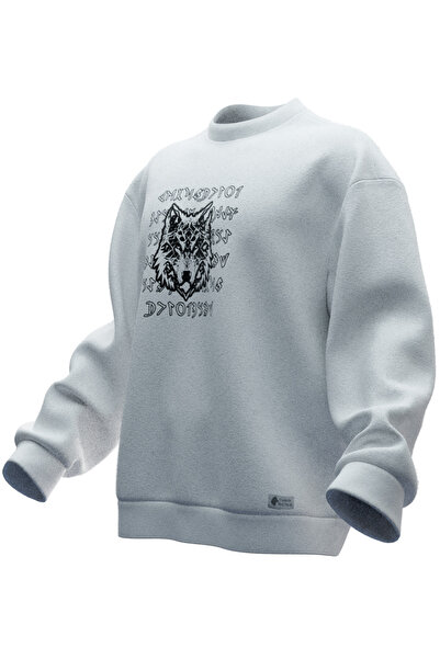 TURAN TACTICS Φούτερ Unisex με άνετη εφαρμογή με σχέδιο Wolf Head Tuğ v2