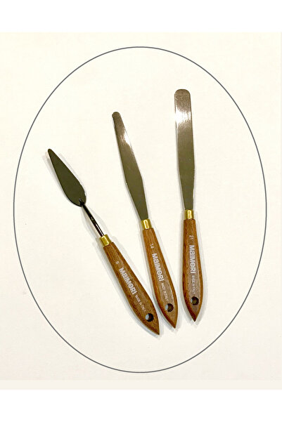 Maimeri İtalyan 3'Lü Çelik Spatül Spatula Seti Ahşap Vernikli Sap