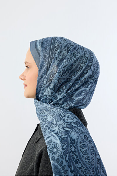 Modechic Collection Etnik Allica Desen Pamuklu Mavi Şal