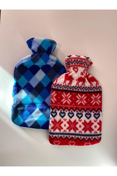 ViZKA Fleece Covered Hot Water Bag, 2 Liters, 2 Pieces