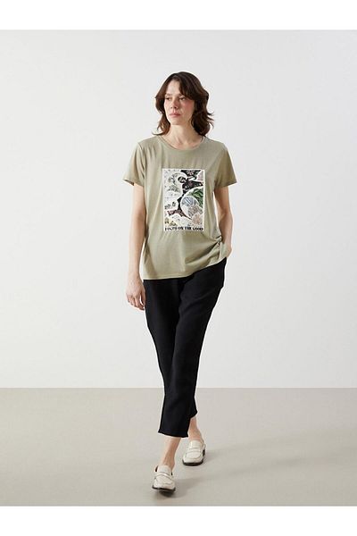 LC Waikiki Γυναικείο παντελόνι LCWAIKIKI Classic Elastic Waist Loose Fit