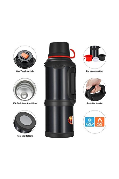 TAKTİK ترمس ستيل 4 لتر للتخييم العائلي مقاس يتحمل حتى 48 ساعة