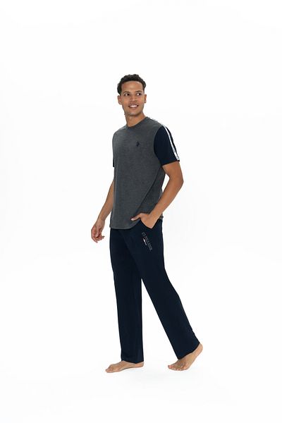 U.S. Polo Assn. Πόλο Ασν. Σετ Ανδρικές Πιτζάμες / Anthracite Melange