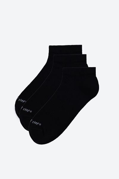 Hype of Steps Black - 3 Pack Black No Show Socks