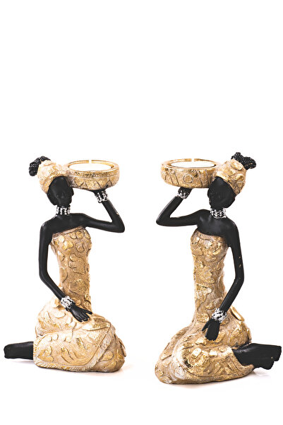 MUKKO HOME Tealight Mumluklu & Afrika Biblosu set – Polyester Dekoratif afrik...