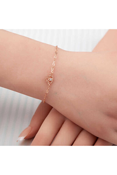 Gumush Gümüş Rose Lotus Çiçeği Kadın Bileklik