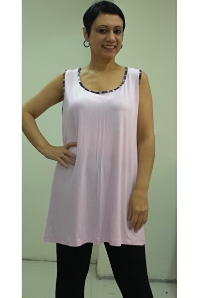 Mertcan Butik Candy roza Sa paspul detaljem debela traka Pamučni džersej Visk...