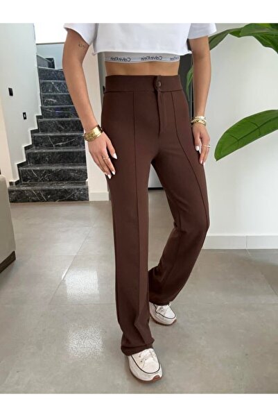 JANES Жіночі брюки з високою талією, повністю еластичні, з крепової тканини