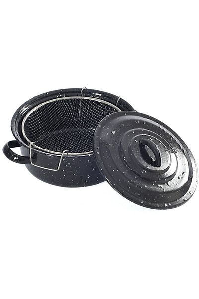 Essen Enameled Fryer Hobistan Potato Frying Pot with Lid