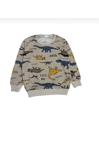 Arya Nisa Kids 100% ПАМУК КОМПЛЕКТ ПИЖАМИ С ЩАМП НА ДИНОЗАВРИ ЗА МОМЧЕ