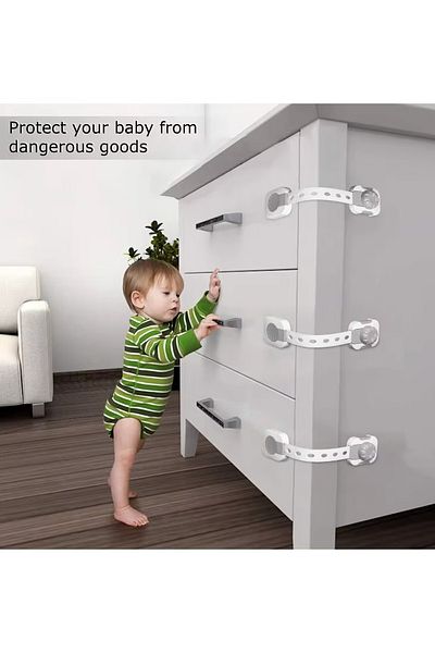 Primo Plus 6pcs Baby Safety Lock  Multi-Functional Adjustable Double Button