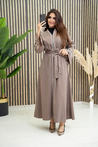 Zümrüt 1745 Model Hijab Ferace - Με μανίκι και ζώνη