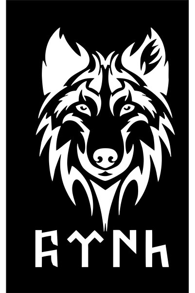 Birim Matbaa Wolf and Gökturk Alphabet Car Sticker (26X15Cm)
