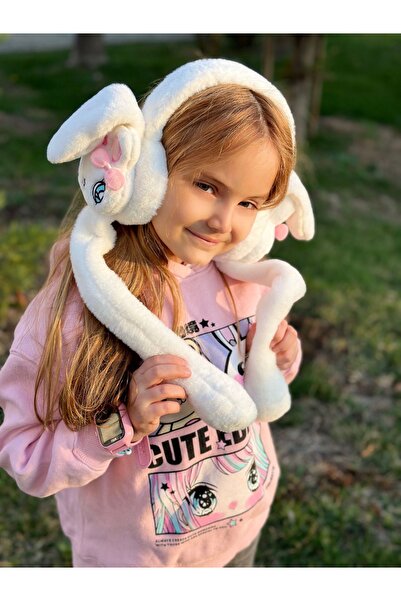 Queen Nelly Tavşan Taylari - Păpușă de pluș adorabilă: căști pentru gură cu mișcare, sunet și pompare