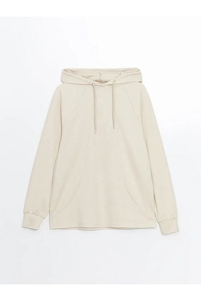 LC Waikiki Γυναικεία κουκούλα LCW Modest Beige Plain Oversize