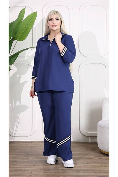garajmood Large Size Bottom-Top Set with Black Stripe and Zipper Detail