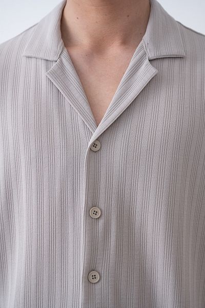 İLKCET MODA Ανδρικό πουκάμισο Oversize με λεπτή γραμμή