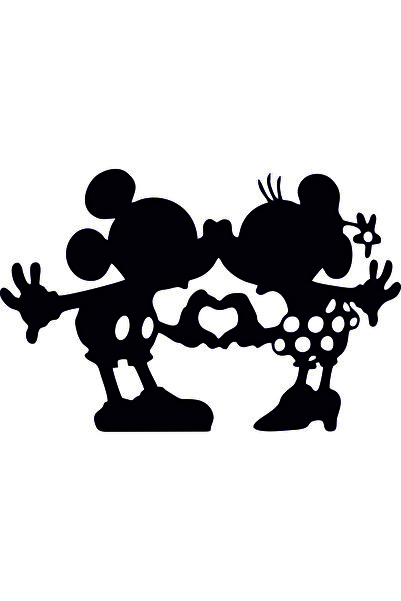Birim Matbaa Mickey Love Car Sticker (16X25 cm)