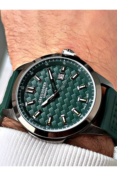 Lee Cooper Green Color Silicone Cord Men's Wrist Watch with Calendar 7859.077