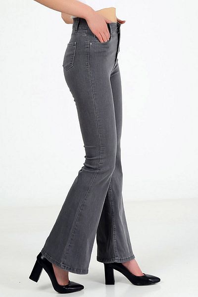 Trn JNS Nicole Dark Grey Flare Power Lycra Γυναικείο τζιν παντελόνι