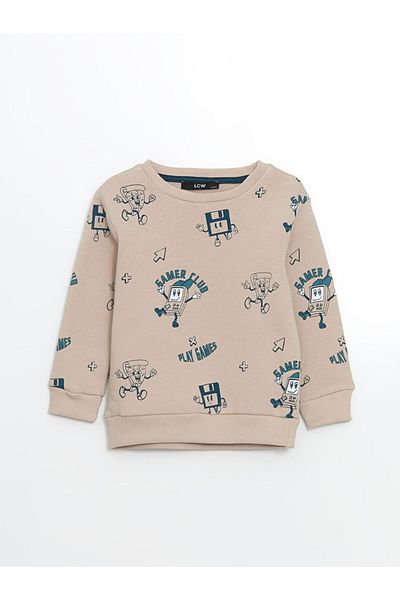 LC Waikiki Crew Neck Printed Baby Boy Tracksuit Set