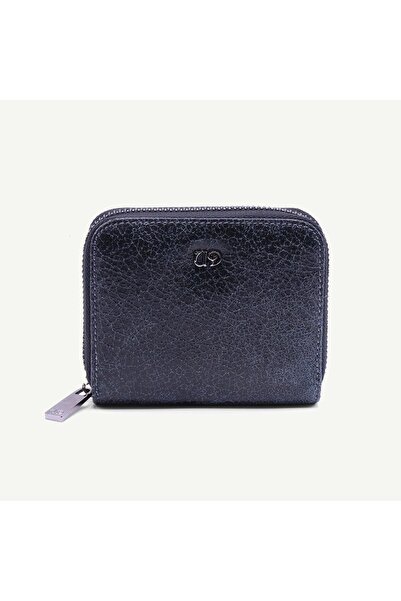 Uderra Leather محفظة صغيرة للنساء من الجلد الطبيعي باللون الأزرق الداكن والأس...