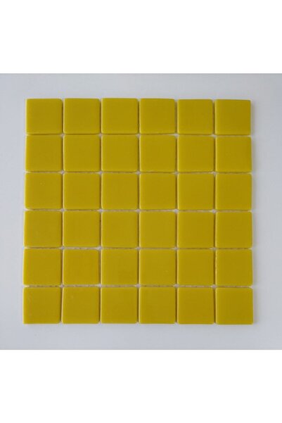 MozaiKristaL Mutfak Tezgah Arası Ve Tüm Yüzeyler Için 50x50x5 Mm Sarı Cam Moz...
