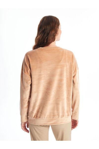 LC Waikiki Crew Neck Plain Long Sleeve Women's Pajamas Top