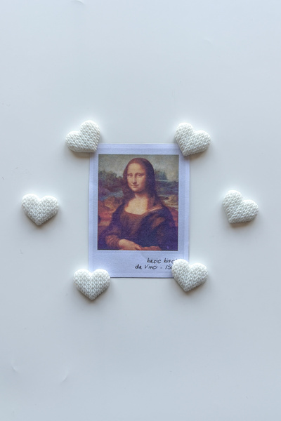 sin istanbul 6'lı Örgülü Kalp Buzdolabı Magneti Beyaz