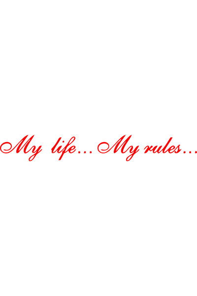 Birim Matbaa My Life My Rules Car Sticker (45X6Cm)