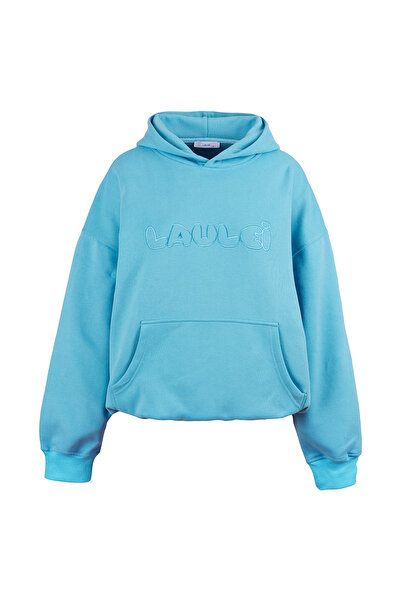 laulei Oversize Beli Lastikli Bol Paça Mavi Eşofman Takımı