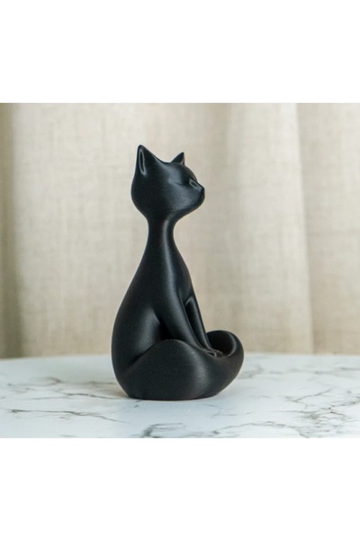 HobiHub Dekoratif Yoga Yapan Kedi Biblosu – 13 cm Meditasyon Figürü