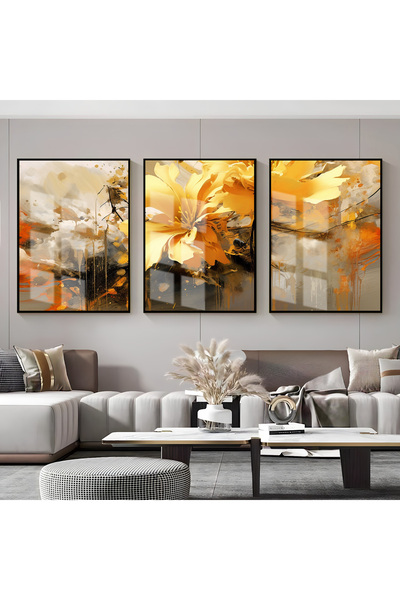 Harika bir ev Hari̇kabi̇rev | Orange Flower Combination | Framed Glass Table ...