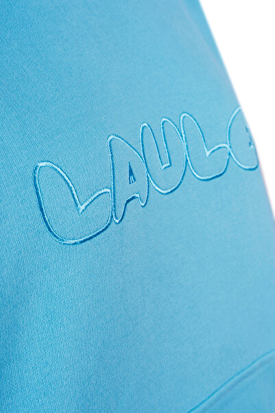 laulei Oversize Beli Lastikli Bol Paça Mavi Eşofman Takımı