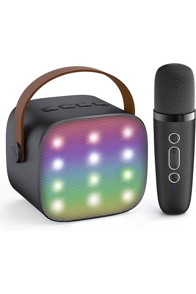 Primo Plus Mini Karaoke Machine with 1 Microphone Portable Bluetooth Speaker for Party