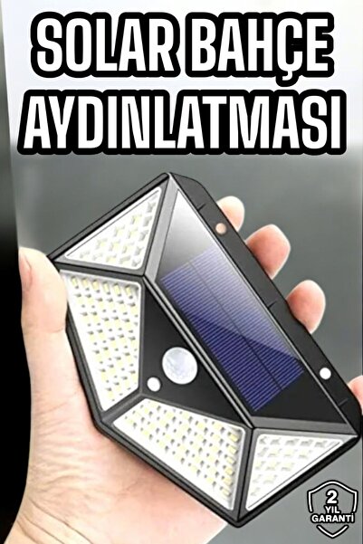 Genel Markalar Güneş Enerjili Bahçe Aydınlatma Lambası Solar 100 Led Lamba