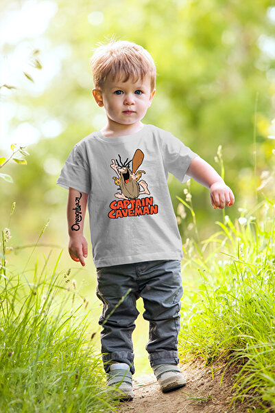 oneagılyazı Captain Caveman Printed Children's Oversize T-Shirt